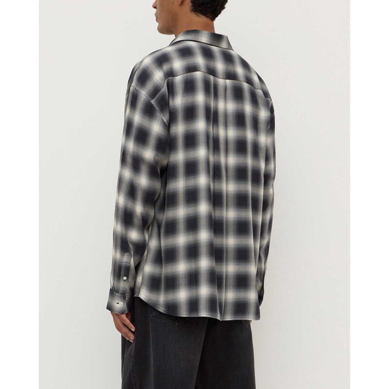 Assembly Label Elio Japanese Check Long Sleeve Shirt True Navy/Cream image number 1